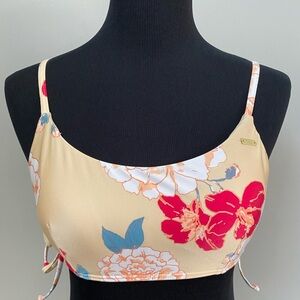Roxy Yellow Floral Bikini Top Large